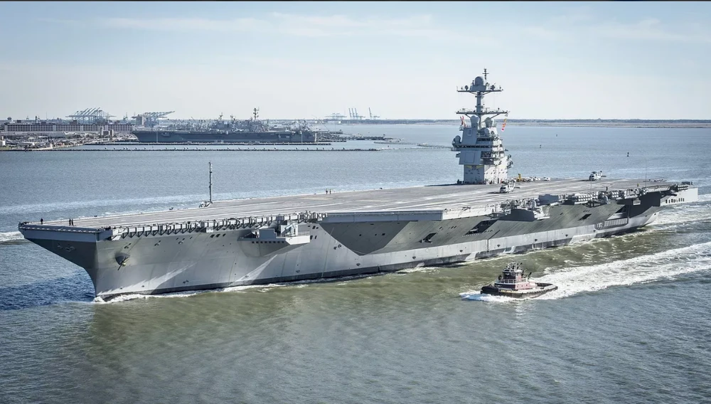 Tàu sân bay hạt nhân USS Gerald Ford. Ảnh: RIA NOVOSTI