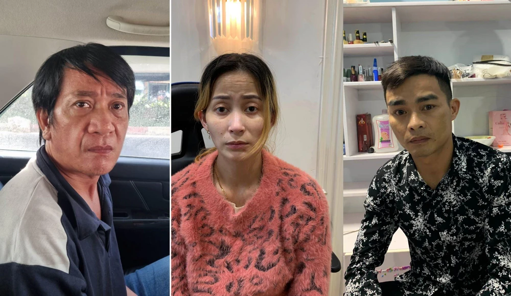 Ba đối tượng Phú, Duyên, Tiện.Ảnh: CA