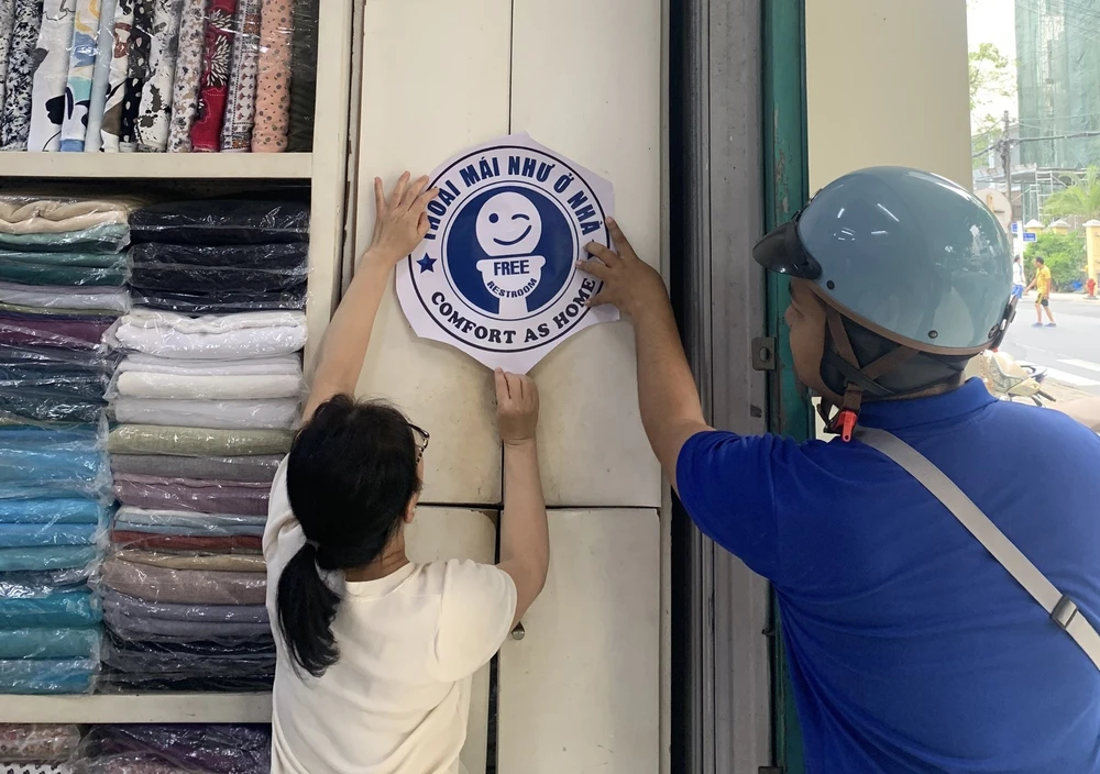 Một địa điểm tham gia ủng hộ chương trình.Ảnh: HC