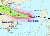 Bão số 13 đang tiến nhanh về vùng biển Quảng Bình - Quảng Ngãi