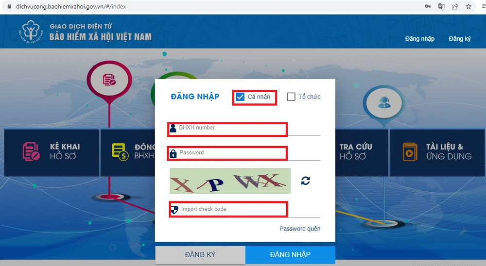 Cách đăng nhập vào hệ thống BHXH Việt Nam.