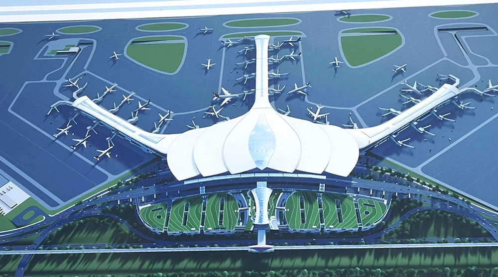 Mô hình nhà ga hành khách sân bay Long Thành.