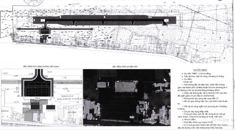 Phương án đầu tư sân bay Cà Mau đến năm 2030. Ảnh: V.LONG