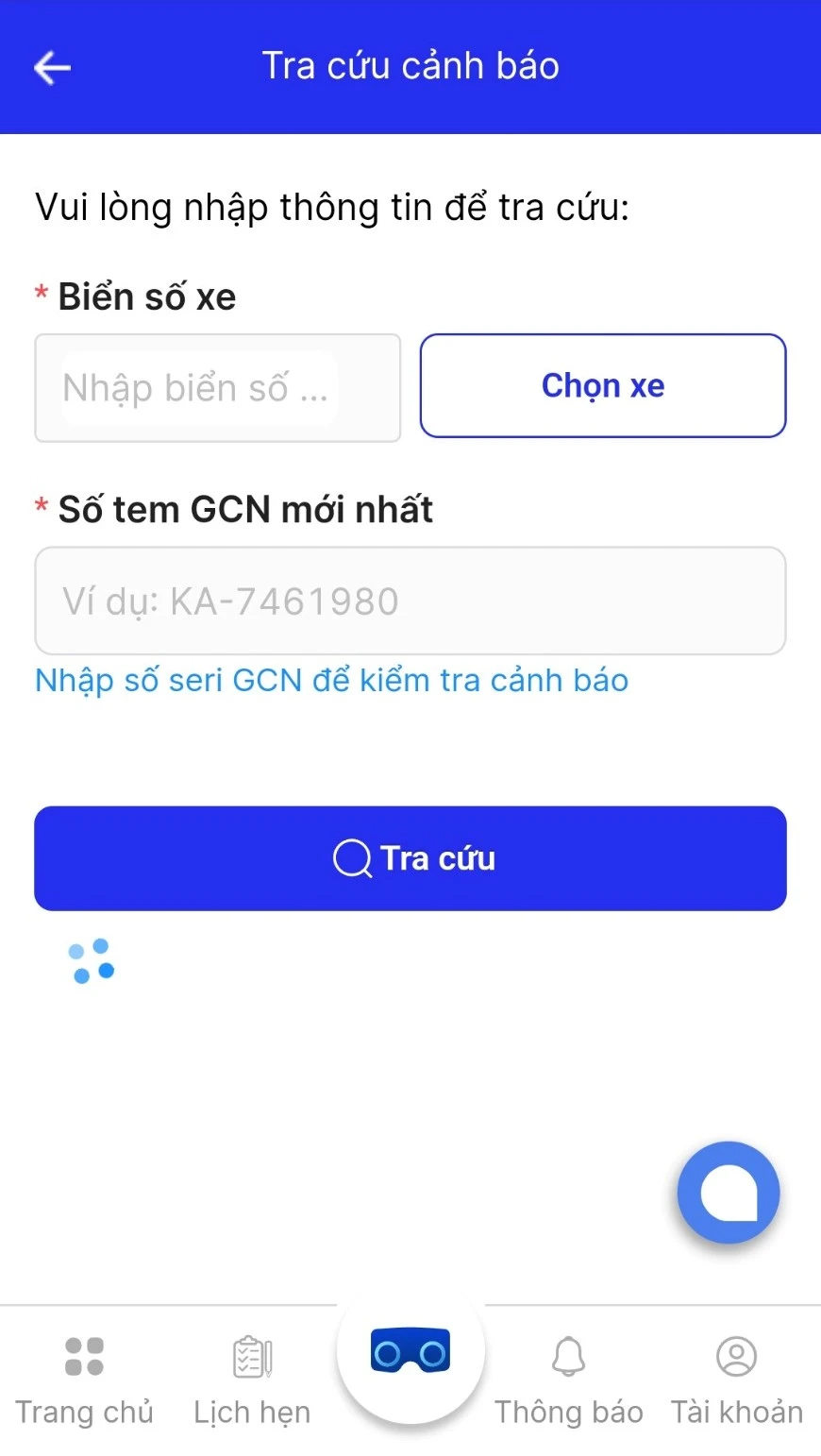 Tính năng mới trên ứng dụng đặt lịch đăng kiểm. Ảnh: P.PHONG