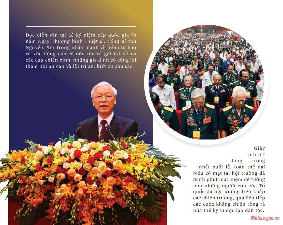 Tổng Bí thư Nguyễn Phú Trọng đã nhấn mạnh sự quan tâm đặc biệt của Chủ tịch Hồ Chí Minh với công tác chăm sóc thương binh, gia đình liệt sĩ.