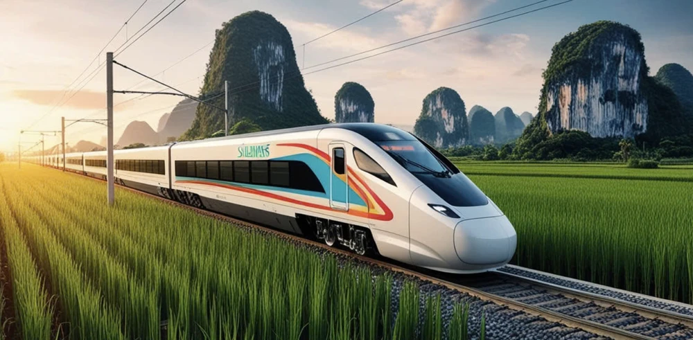 Dự án đường sắt cao tốc Bắc - Nam được dự báo sẽ lỗ 4 năm đầu tiên. (Ảnh sử dụng công nghệ AI). Ảnh: V.LONG