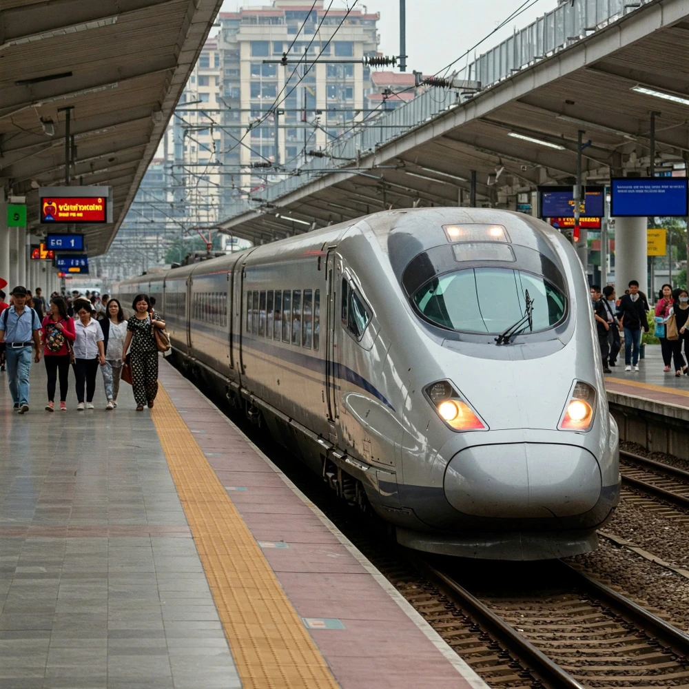 Tuyến đường sắt cao tốc Bắc - Nam dự kiến khởi công vào năm sau. Ảnh: V.LONG