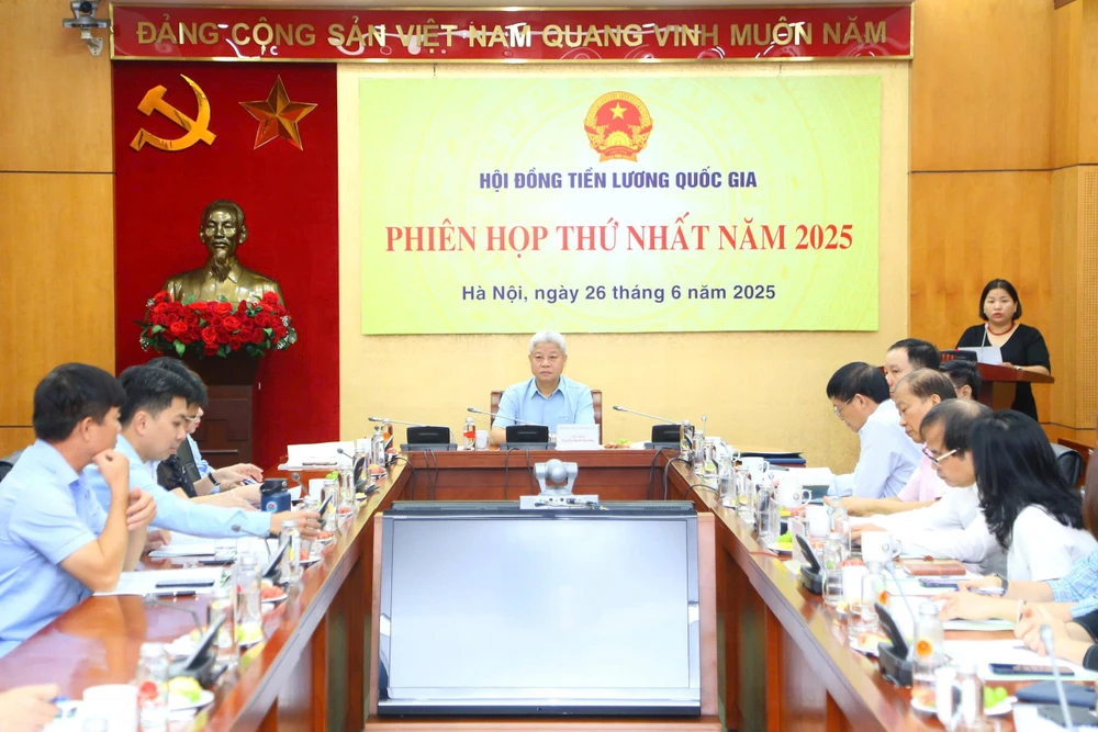 Hội đồng tiền lương quốc gia nhóm họp bàn về tăng lương tối thiểu vùng năm 2026. Ảnh: N.K