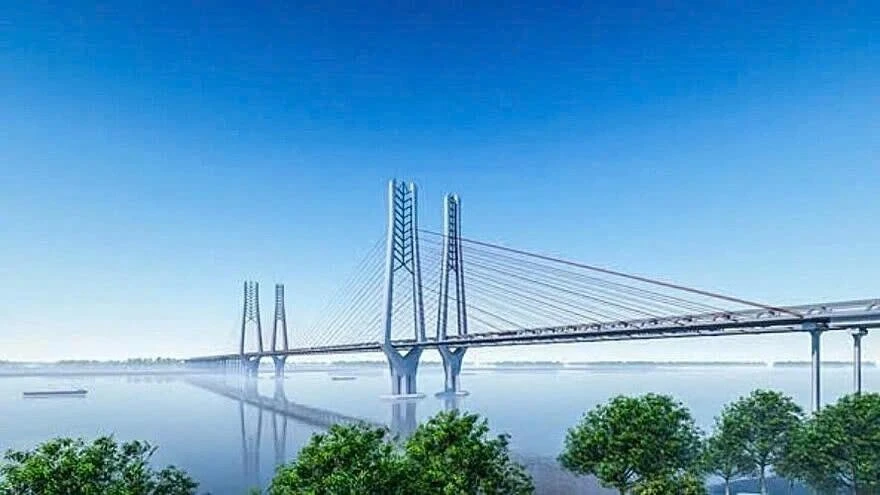 Mô phỏng cầu Cần Thơ 2. Ảnh: Ban quản lý dự án Mỹ Thuận