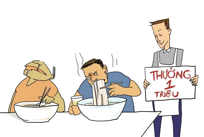 Marketing bún bò bằng bảng nội quy độc qua ảnh hí họa