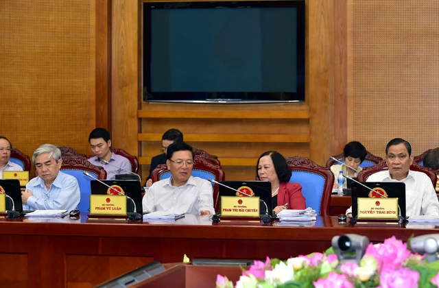 Các Thành viên Chính phủ dự phiên họp thường kỳ tháng 3/2015. Ảnh: VGP/Nhật Bắc