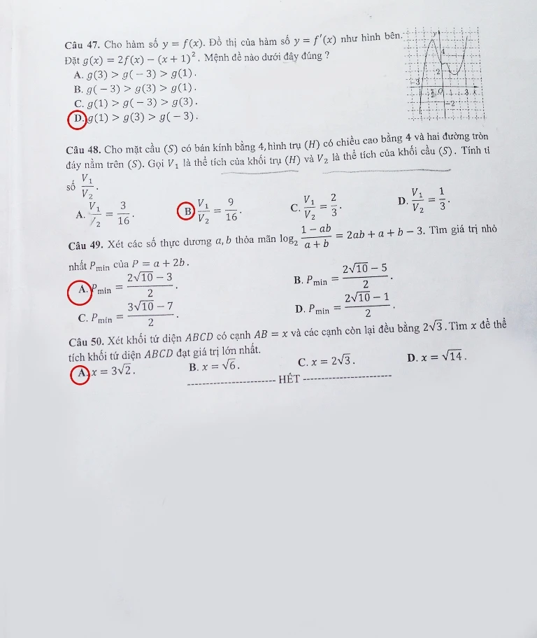 Đề thi, bài giải gợi ý các mã đề môn Toán ảnh 14