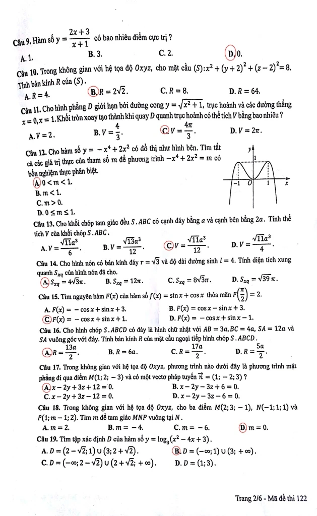 Đề thi, bài giải gợi ý các mã đề môn Toán ảnh 3