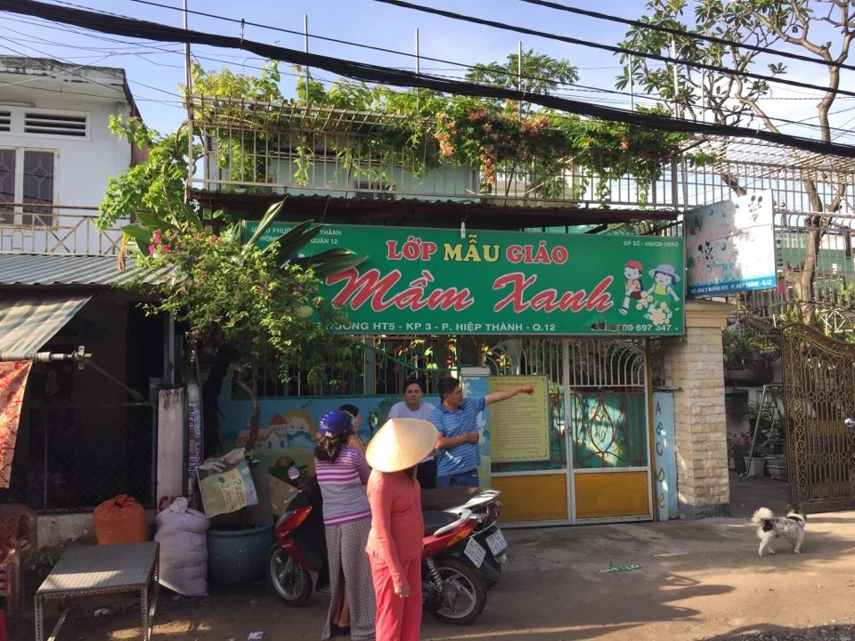 Trẻ ở lớp mẫu giáo Mầm Xanh được gửi san các cơ sở lân cận. Ảnh: PĐ