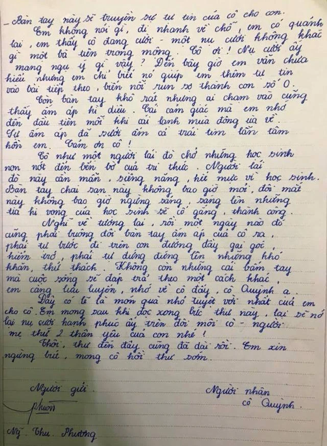 Xúc động lá thư nữ sinh lớp 6 gửi cô giáo ngày giáp Tết ảnh 2