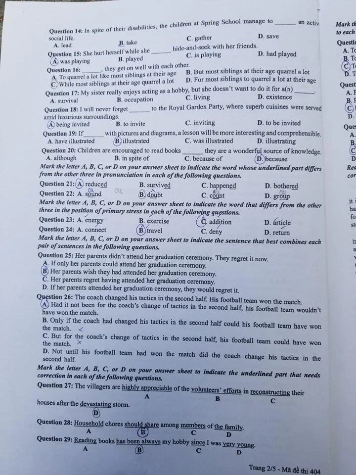 Đề thi và gợi ý bài giải môn Ngoại ngữ kỳ thi THPT 2019 ảnh 2