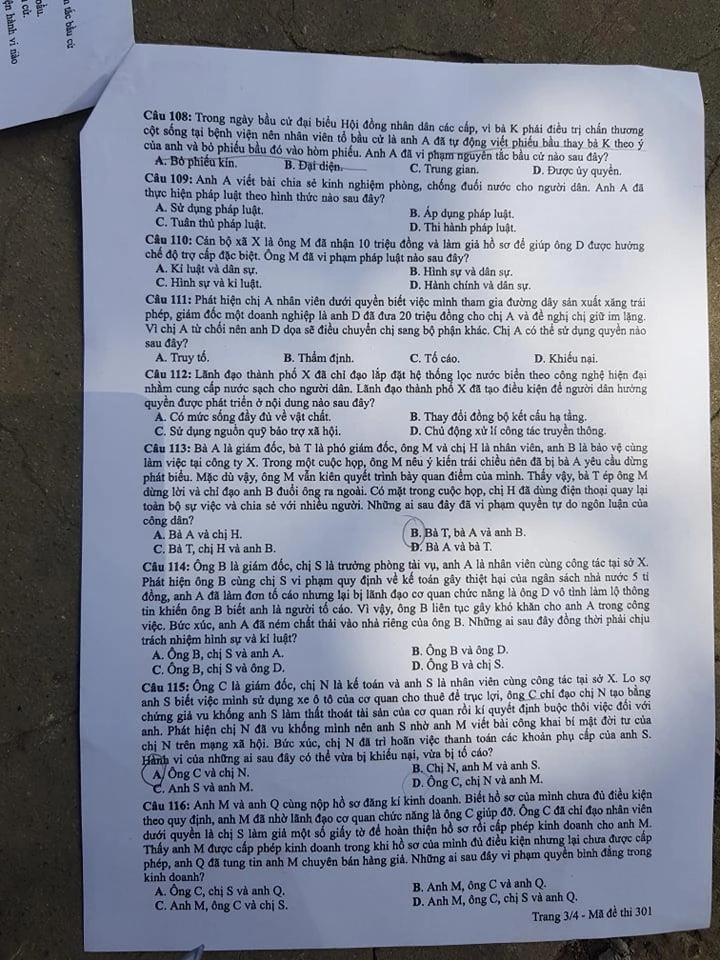 Đề thi và gợi ý bài giải môn GDCD kỳ thi THPT quốc gia 2019 ảnh 3