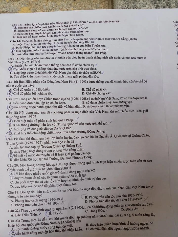 Đề thi và gợi ý bài giải môn Lịch Sử kỳ thi THPT quốc gia 2019 ảnh 2