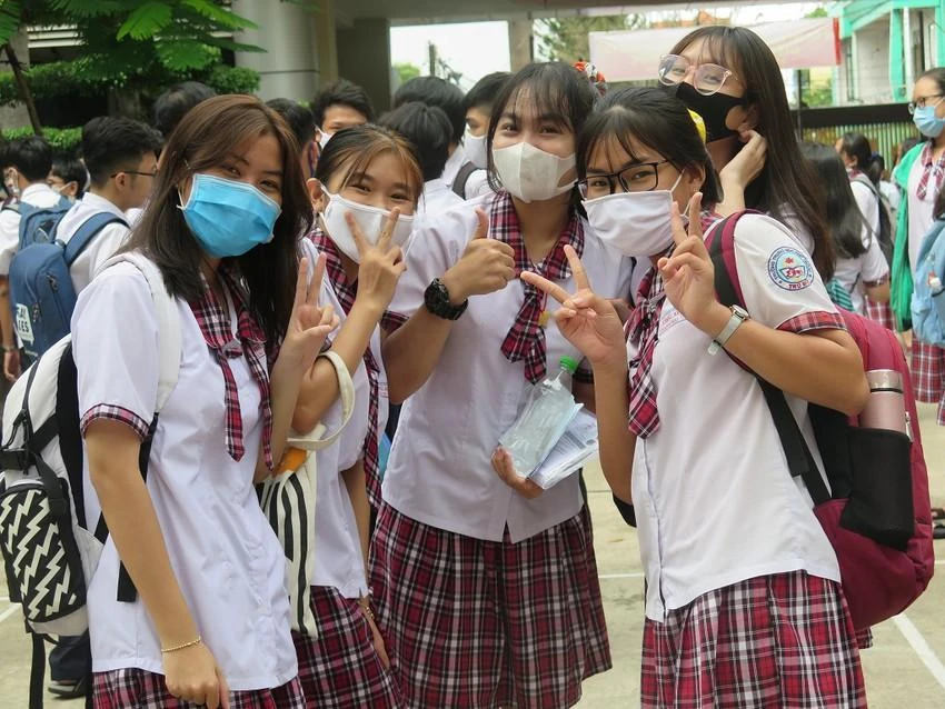 Thí sinh dự thi tốt nghiệp THPT tại TP.HCM năm 2020. Ảnh: PA