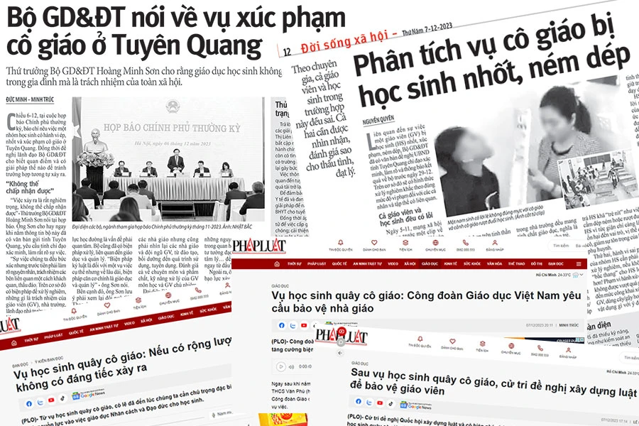 học sinh quây cô giáo