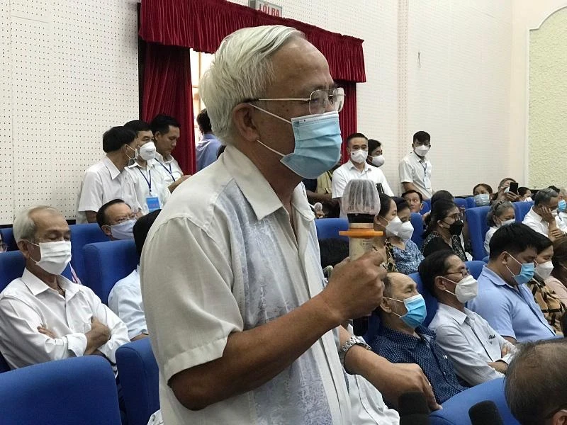 Cử tri Vũ Văn Thiết mong sớm có cơ chế đặc thù cho TP Thủ Đức. Ảnh: THANH TUYỀN