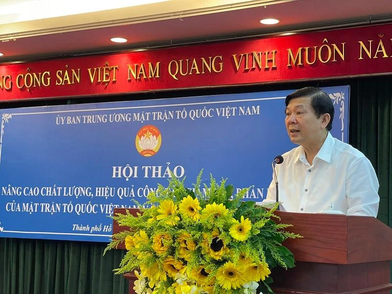 Ông Nguyễn Hữu Dũng, Phó Chủ tịch Ủy ban Trung ương MTTQ Việt Nam cho biết hoạt động giám sát thời gian qua có nhiều chuyển biến, tiến bộ và đạt được kết quả đáng ghi nhận. Ảnh: THANH TUYỀN