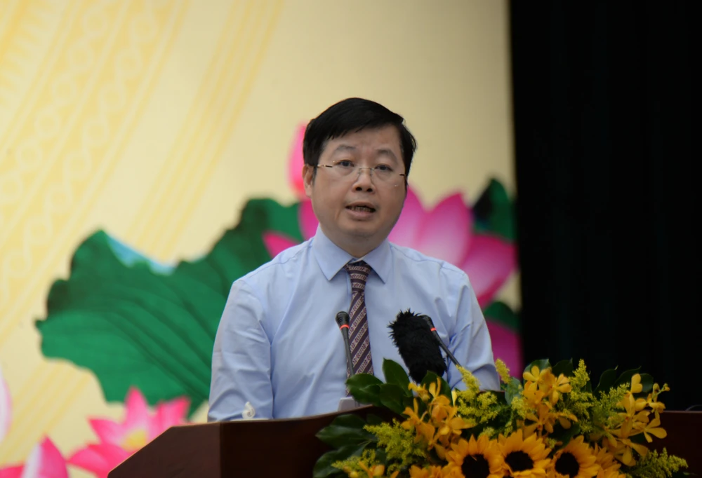 Thứ trưởng Bộ TT&amp;TT Nguyễn Thanh Lâm phát động hưởng ứng tuyên truyền gương điển hình tiên tiến giai đoạn 2022-2025. Ảnh: THANH TUYỀN