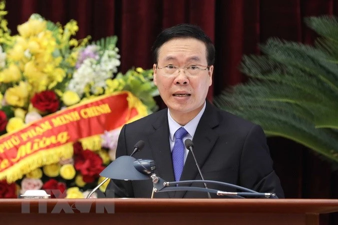 Thường trực Ban Bí thư Võ Văn Thưởng phát biểu chỉ đạo tại hội nghị. Ảnh: TTXVN