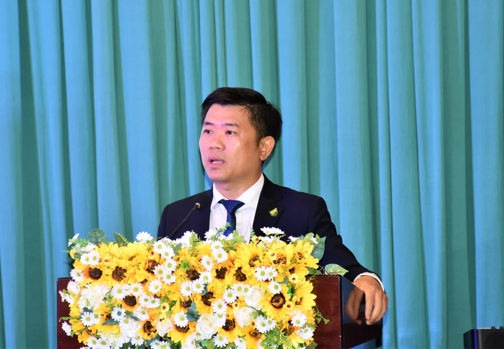 PGS-TS-BS Nguyễn Thanh Hiệp phát biểu tại buổi lễ. Ảnh: THẢO PHƯƠNG