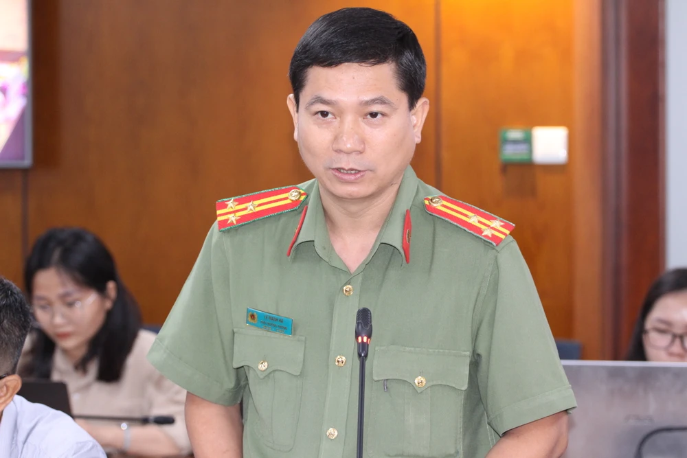 Thượng tá Lê Mạnh Hà, Phó Trưởng Phòng Tham mưu Công an TP.HCM. Ảnh: TTBC