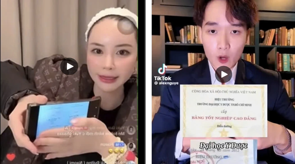 dùng bằng giả để quảng cáo dịch vụ làm đẹp