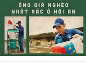 Ông già nghèo nhặt rác ở Hội An