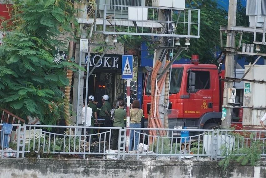 Vụ cháy quán karaoke 231 Quan Hoa, Cầu Giấy khiến ba cán bộ, chiến sỹ cảnh sát PCCC hy sinh trong lúc cứu người, cứu hoả. Ảnh: PHI HÙNG