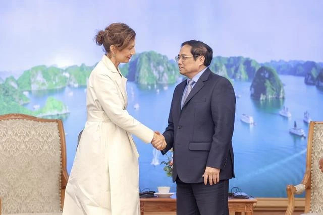 Thủ tướng Phạm Minh Chính tiếp Tổng Giám đốc UNESCO Audrey Azoulay - Ảnh: VGP. Thủ tướng Phạm Minh Chính tiếp Tổng Giám đốc UNESCO Audrey Azoulay - Ảnh: VGP.