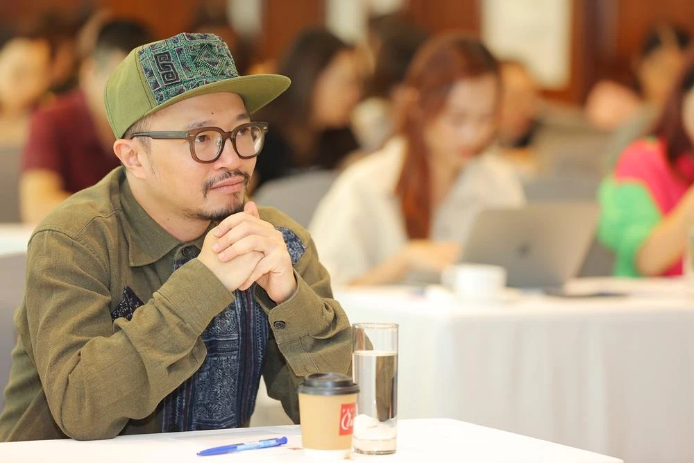 Hà Lê tại buổi họp báo. Anh là một trong những nhân tố trong chương trình tới đây. Ảnh: HÒA NGUYỄN