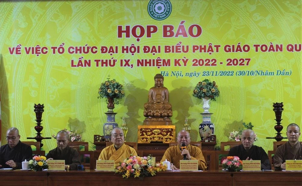 Giáo hội Phật giáo Việt Nam tổ chức họp báo về việc tổ chức Đại hội đại biểu Phật giáo toàn quốc. Ảnh: VT