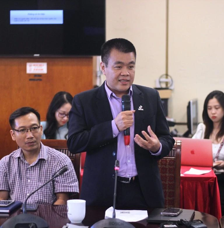 Ông Nguyễn Lâm Thanh – Đại diện Tiktok Việt Nam phát biểu tại hội nghị.
