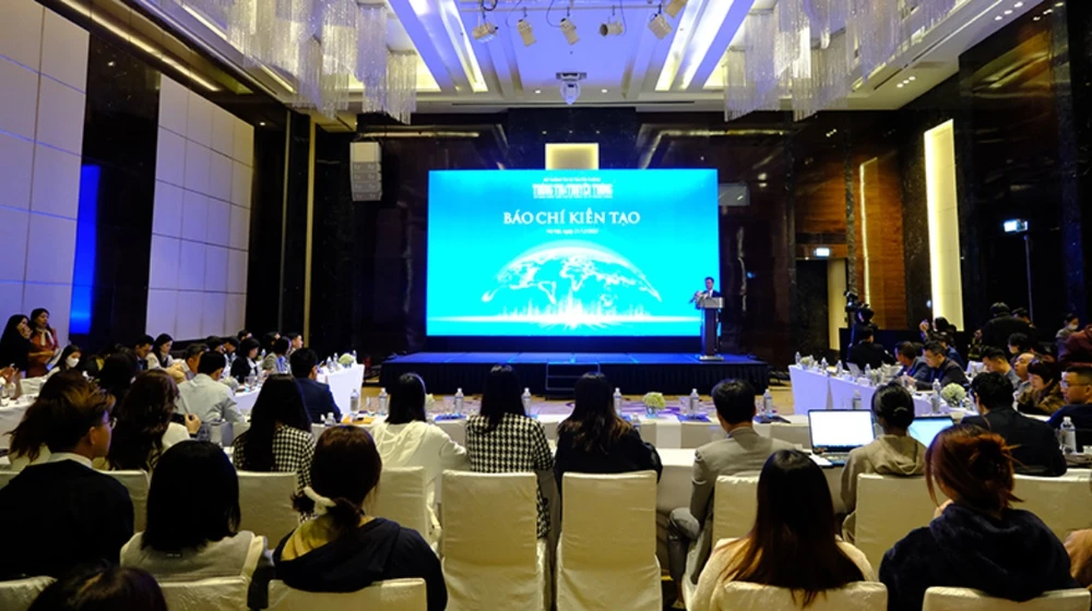 Tại hội thảo, các đại biểu đã tập trung làm rõ thực chất của 'báo chí kiến tạo'. Ảnh: VT Tại hội thảo, các đại biểu đã tập trung làm rõ thực chất của 'báo chí kiến tạo'. Ảnh: VT