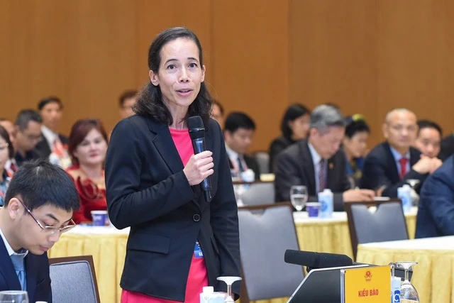 Bà Aurélia Nguyen, Giám đốc chiến lược Chương trình của Liên minh Toàn cầu về vaccine và tiêm chủng (GAVI), nguyên Giám đốc điều hành cơ chế COVAX. Ảnh: VGP