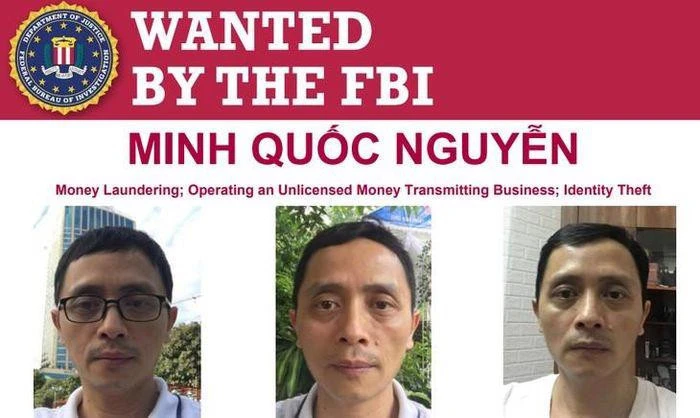 Website của FBI cũng cập nhật trạng thái truy nã với Minh Quốc Nguyễn. Ảnh chụp màn hình