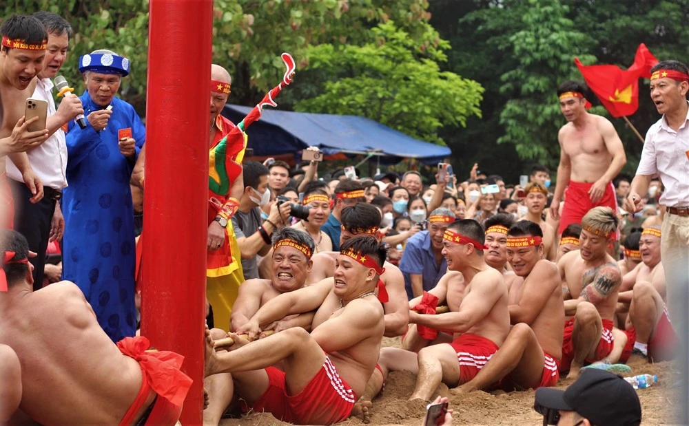 Song mây (một loại cây dẻo dai và chắc chắn) được dùng để làm dây kéo co. Ảnh: VIẾT THỊNH.