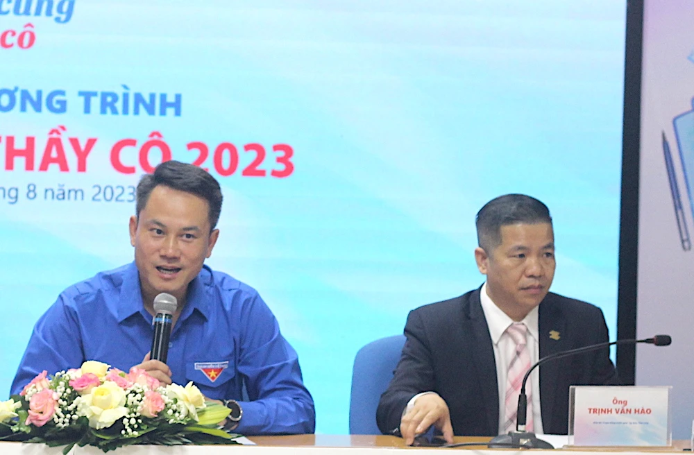 Phó Chủ tịch Thường trực Hội LHTN Việt Nam Nguyễn Kim Quy trả lời câu hỏi của báo chí. Ảnh: VT