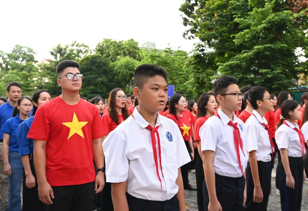 Tại điểm cầu Hà Nội có khoảng 500 hội viên, thanh niên tham gia sự kiện. Ảnh: ĐĂNG HẢI