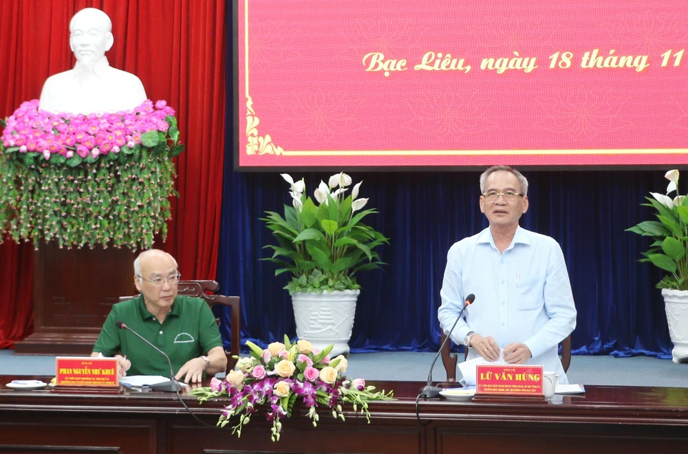 Bí thư Tỉnh ủy Bạc Liêu ông Lữ Văn Hùng bày tỏ niềm vui khi được đón tiếp đoàn công tác Bí thư Tỉnh ủy Bạc Liêu ông Lữ Văn Hùng bày tỏ niềm vui khi được đón tiếp đoàn công tác