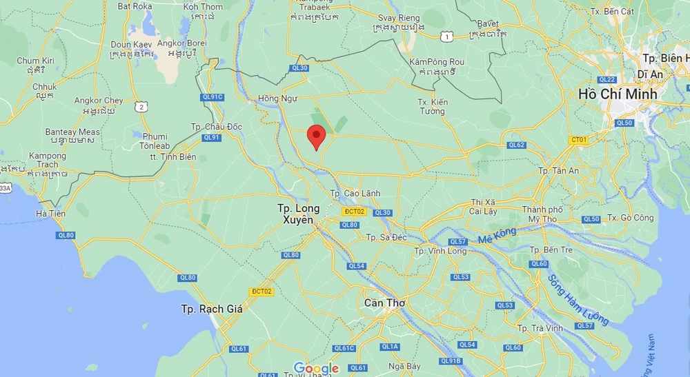 Khu vực cháu bé bị nạn.