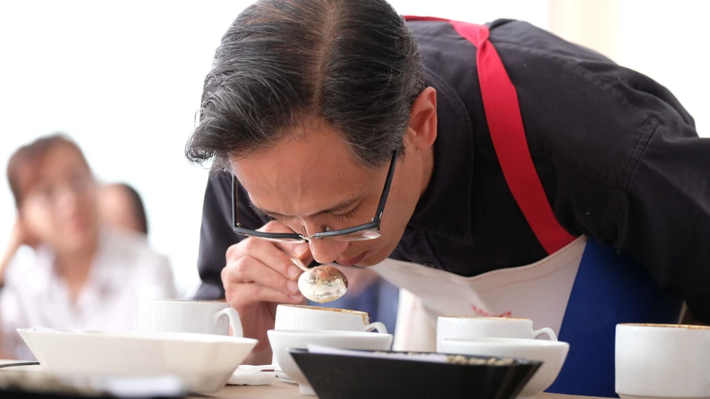 Cuộc thi tìm kiếm cà phê phê chất lượng Việt Nam năm 2023 của Tập đoàn UCC Nhật Bản. Ảnh: VÕ TÙNG