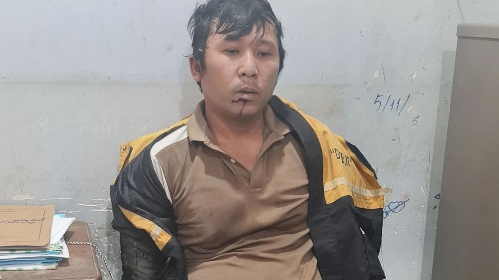 Phạm Tiến Đức bị công an bắt giữ. Ảnh: VT