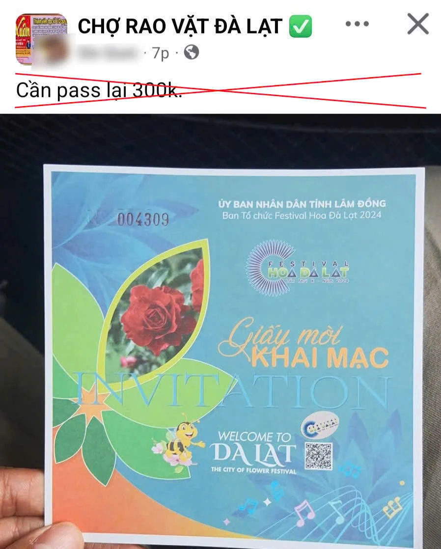 Tiếp tục rao bán giấy mời dự Festival Hoa Đà Lạt