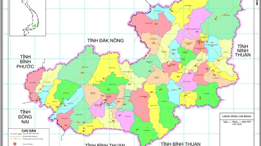 Tên gọi mới của 124 xã thuộc tỉnh Lâm Đồng sau sáp nhập