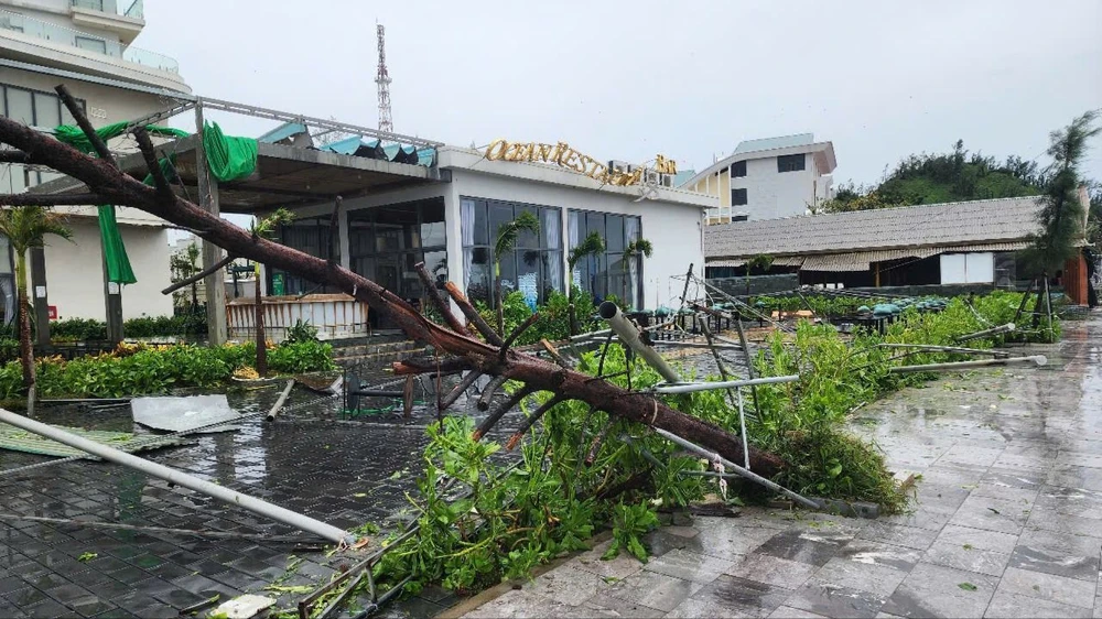 Khu du lịch biển Thiên Cầm tan hoang sau bão số 5